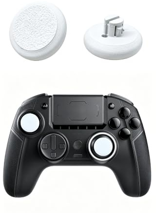 Daumengriff Joystick Kappen für Nacon Revolution 5 Pro, Rutschfestes, Strukturiertes Griffdesign, Verschleißfeste Ersatzkappen für Analogsticks (weiß)