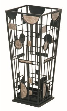 Haku Schirmständer Charisma 42793 Schirmständer Schwarz-Silber L/B/H ca. 23/23/53 cm