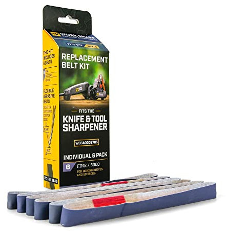 Kit di cinghie a grana fine WORK SHARP – WSSA0002705 Kit di cinghie per affilatrice di coltelli e utensili – Abrasivi di alta qualità in carburo di silicio per attività di affilatura di coltelli