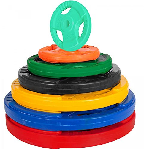 GORILLA SPORTS® Hantelscheiben - 1,25kg, 2,5kg, 5kg, 10kg, 15kg, 20kg, 25kg, 30kg Gewichte, Einzeln/Set, 30mm, aus Gusseisen mit Gummi Gripper, Farbwahl - Gewichtsscheiben