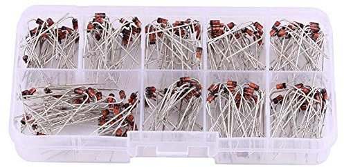 Zenerdioden Sortiment, 200 Stk 1n4738~1n4748 10 Werte 1w Zener Diode Sortiment Elektronische Kit mit Clear Box