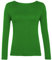 Women Long Sleeve T-Shirt Top Basic Casual Plain Stretch Vest Body Blouse Tee Layering, M/L 12-14, Jade Green