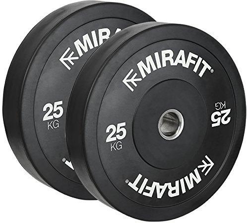 Mirafit Black Olympic Rubber Bumper Plates - Choice of Size