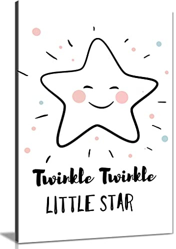Panther Print, Canvas Wall Art for Baby Room, Framed Pictures for Kids Bedroom, Ready to Hang Nursery Decor, Cute Star, Art Prints for Special Occasions (18x12 Inch)