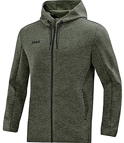 JAKO Herren Kapuzenjacke Premium Basics, Khaki-Meliert, 4XL