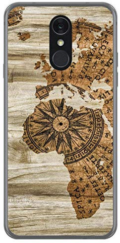 Tumundosmartphone Funda Gel TPU para LG Q7 diseño Madera 07 Dibujos