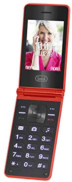 Trevi FLEX PLUS 75 Telefono Cellulare per Anziani a Conchiglia con Doppio Display, Tasti Grandi, Funzione Chiamata Rapida, Bluetooth, Fotocamera, Rosso