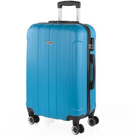 ITACA - Koffer Groß, Koffer Mittelgroß, Hartschalenkoffer M - Robuster Hartschalenkoffer & Koffer & Trolleys mit 4 Rollen, ideal als Reisekoffer für Jede Reise, Türkis