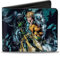 Buckle-Down Herren Bifold Wallet Aquaman, Aquaman, 4.0 x 3.5, Zweifach gefaltet, Vegan Leder, Blau, DC Comics Lizenziert