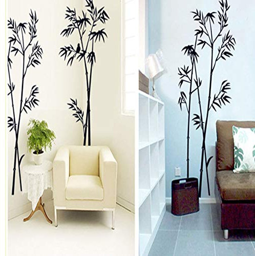Bambou noir salon chambre décoration de la maison stickers muraux dans le mur pour coller sur le mur