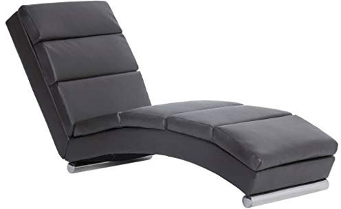 vidaXL Chaiselongue Relaxliege Liegesessel Sessel Lounge Liegestuhl Relaxsessel Loungesessel Sesselliege Komfortliege Polsterliege Grau Kunstleder