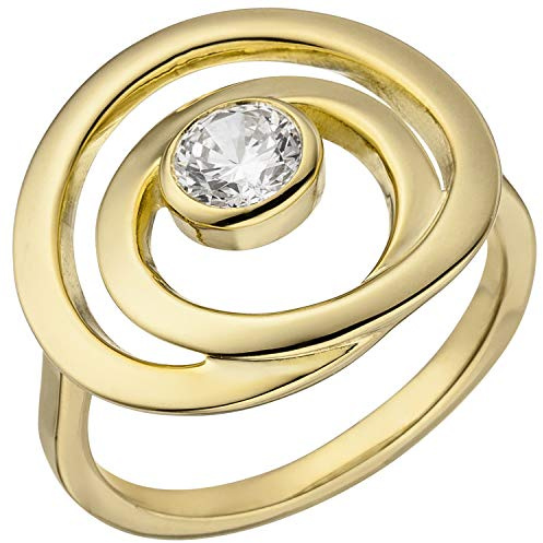 Jobo Damen-Ring aus 925 Sterling Silber vergoldet mit 1 Zirkonia