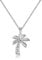 Sterling Silver Polished Palm Tree Summer Filigree Pendant Necklace