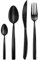 ORION Premium Besteckset | Besteck 24-teilig | Glänzend Schwarz Set | für 6 Personen | Edelstahl