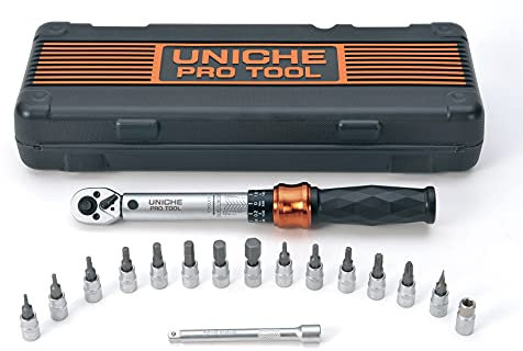 UNICHE Pro Tool 1/4 Zoll Drive Click Bike Drehmomentschlüssel Set - 1 bis 25 Nm - Fahrradwartungswerkzeug für alle Arten von Fahrrädern - Kommen mit Inbusschlüssel & Torx-Stecknüssen