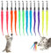 Molain Katzenspielzeug, interaktives Katzenspielzeug, Bunte Stoffbandstäbe, Katzenschnurspielzeug, Katzenspielzeug für Innenräume, interaktiv, Haustierspielzeug für Kätzchentraining, Katzenzubehör