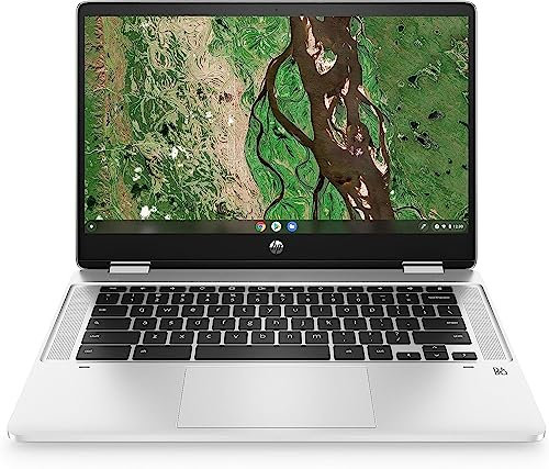 HP Chromebook x360 14b-cb0000sf Ordinateur Ultraportable Convertible et Tactile 14 FHD (Intel Pentium Silver, RAM 4 Go, eMMC 64 Go, AZERTY, ChromeOS)