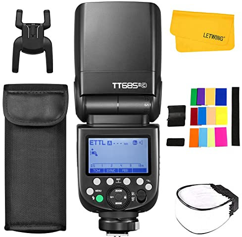 Godox TT685II-C TTL Blitzgerät HSS 1/8000s GN60 2.4G Wireless X System, TCM Instant Conversion Transmisson Kamera Blitz Speedlite Kompatibel für Canon EOS Kameras