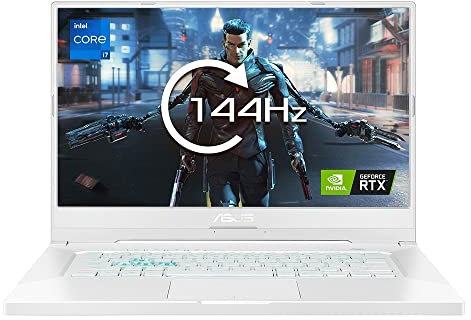 ASUS TUF Dash FX516PR 15.6 Full HD 144Hz Gaming Laptop (Intel i7 11370H, Nvidia GeForce RTX 3070, 16GB RAM, 512 GB SSD, Windows 10 with free Windows 11 upgrade), White, FX516PR-HN032T
