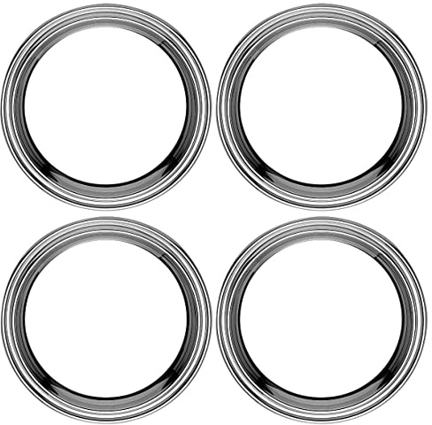 Wilkens 4er Set Gläser-/Flaschenteller „Timeless“ – 18/10 Edelstahl poliert (Ø 14 cm) – Untersetzer für Gläser & Flaschen – inkl. Geschenkkassette