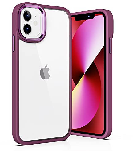 ULAK Cover iPhone 11, Trasparente [Retro PC Rigido + Cornice di TPU Morbido] [Anti-Giallo] Chiaro Protettiva Custodia Compatibile con Apple iPhone 11, Rossa