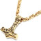 Goldener Mjölnir Thors Hammer aus vergoldetem 316L Edelstahl mit Königskette Wikingerschmuck gold Germanen-Kette Männer-Schmuck Geschenk