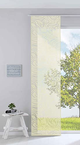 Gardinenbox Moderner Flächenvorhang Raumtrenner Schiebegardine »Regio« HxB 245x60 cm Creme aus hochwertigem Ausbrenner-Stoff mit Paneelwagen Beschwerungsstange, 85614