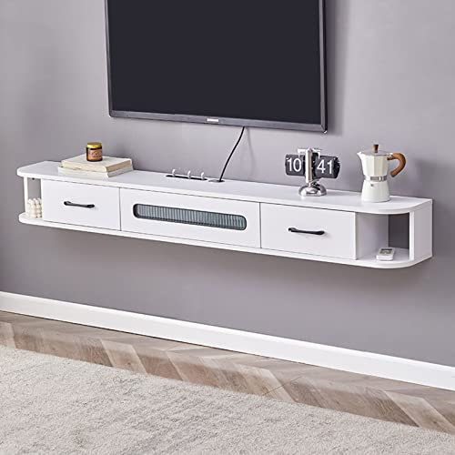 KOWJIFH Wall shelf Wall mounted tv cabinet Floating shelf Multimedia TV Console TV stand Router TV components DVD players Photo frame Storage shelf with drawer bookshelf