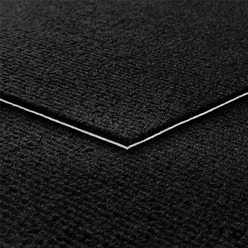 Livelynine Teppichfliesen Selbstklebend Schwarz 16 Teppichfliesen Bodenbelag für Büro Gewerbe Haus 30x30CM rutschfest Teppichfliese für Schlafzimmer Flur Esszimmer Treppenstufen Teppich Quadratisch