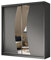 ALTDECOR Kleiderschrank mit Spiegel und Schiebetüren, kugelgelagerte Führungsschienen und Aluminium-Leisten - VOXI - 200 cm Grau