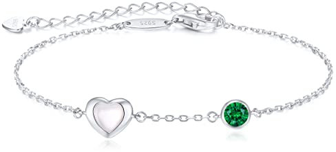 LOUISA SECRET Armband Damen Infinity Armband Silber 925 Damen Zirkonia Herz Armband Verstellbares Armband Valentinstag Geburtstag Jahrestag schmuck Geschenk für Frauen & Freundin zum & mama