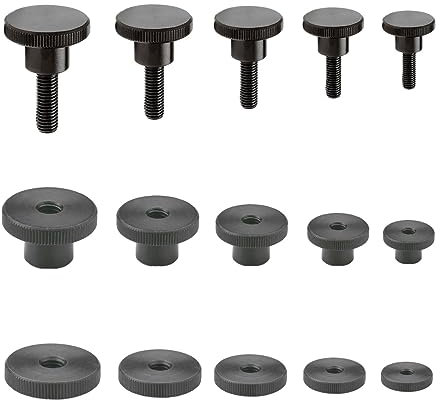 Rändelmutter Rändelschraube Stahl Schwarz brüniert DIN 464 466 467 M3 M4 M5 M6 M8 M10 hoch/flach (Mutter hohe Form M5)