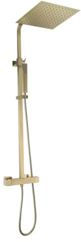 Essebagno Square II colonne de douche carrée thermostatique or brossé