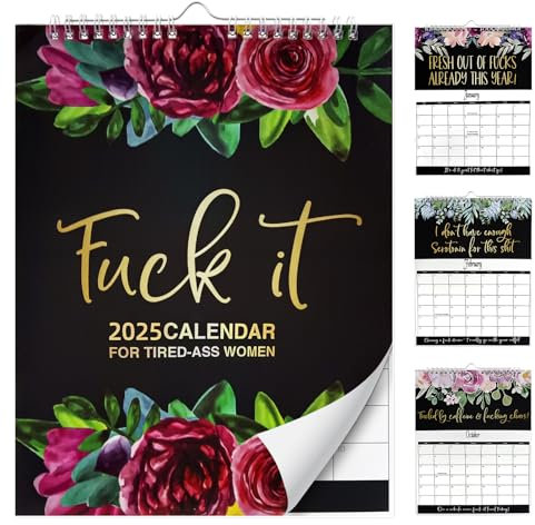 2025 Kalender für Tired-Ass Frauen Fu-ck it 2025 Lustige monatliche Wandkalender Sweary Kalender Planer für Tired-Ass Frauen Gag Geschenk Neuheit Humor Jahr Kalender