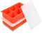 YHT 2 Pack Large Ice Cube Tray Molds with Lids,Black Reusable Silicone Square Ice Cube Maker Moulds for Whiskey,Cocktails,Drinks(Orange)
