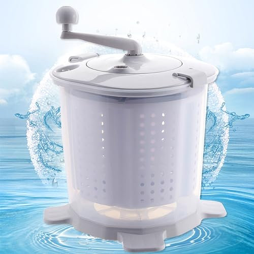 LBMED Handkurbelwaschmaschine, Manuelle Wäschetrocknung, 360° Drehbare Trommel, 1200U/min, Schnelle Reinigung, Weiß, Hochwertiger Kunststoff, Metallisch, Freistehend, Hohe Effizienz