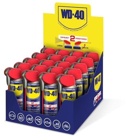 WD-40 Produit Multifonction Spray Double Position Sans Silicone Non Conducteur Compatible Plastiques, Caoutchoucs, Tous Métaux • Carton de 20 aérosols 200 ML