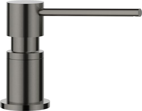 BLANCO Lato - Dispensador de detergente para lavavajillas (acero satinado, apto para todos los grifos de cocina BLANCO, cómodo de llenar desde arriba, dispensador de jabón, requiere orificio de 35 mm,
