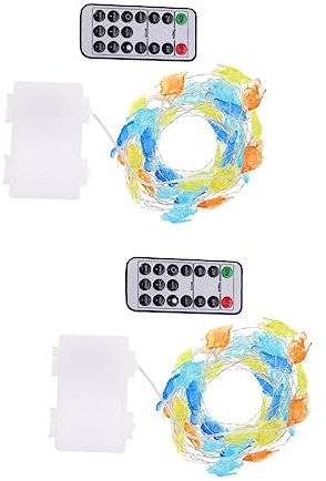 HEMOTON 2stücke Led String Licht Fischform Bunte Dekorative Lichterkette Für Kinderzimmer Garten Und Party Batteriebetrieben Einfache Handhabung Sicher Und Energieeffizient