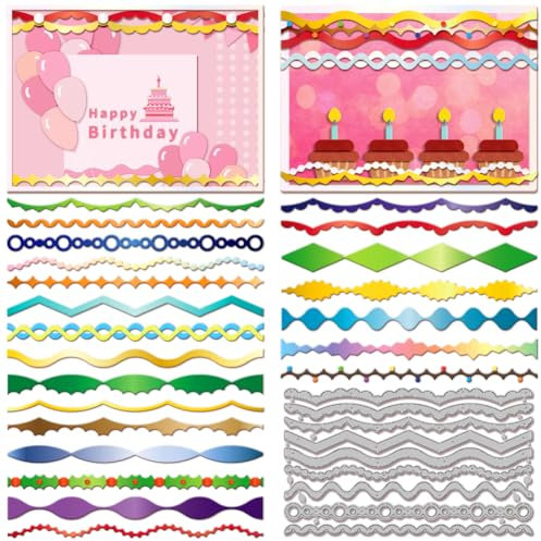 GLOBLELAND Party Bordüre Metall Stanzformen Kantenrahmen Metall Stanzform Basis Bordüre Stanzformen Für DIY Scrapbooking Fotoalbum Dekorative Prägung Papierkarte