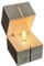 Tischlampe Tischleuchte LED Nachttischlampe Vintage Holzleuchte Industrial Design Holz schwarz/weiß, Würfeloptik, 1x E14 Fassung, DxH 12x16 cm (1x weiß)