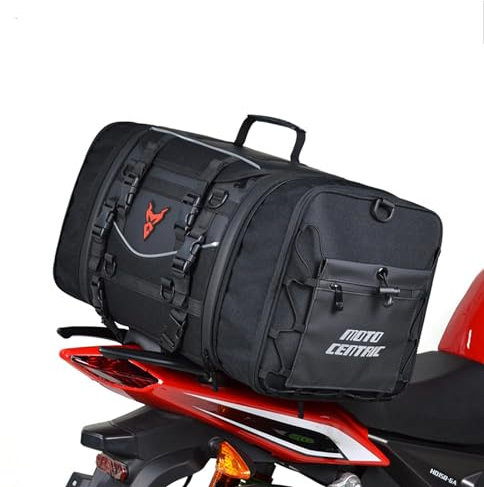 Krtopo Motorrad Hecktasche Wasserdicht 40L - Erweiterbare Tanktasche 60L Sitztasche Schwarz