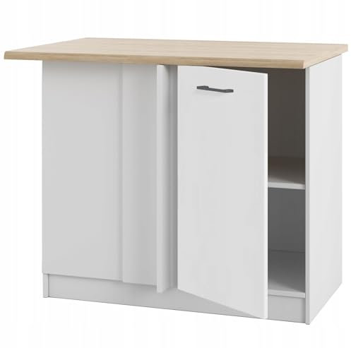 Blind Corner Cabinet - Stehender Blinder Eckschrank 100 cm mit Arbeitsplatte Sonoma Eiche - universelle -platzsparende Lösung für die Küche einfach zu montieren