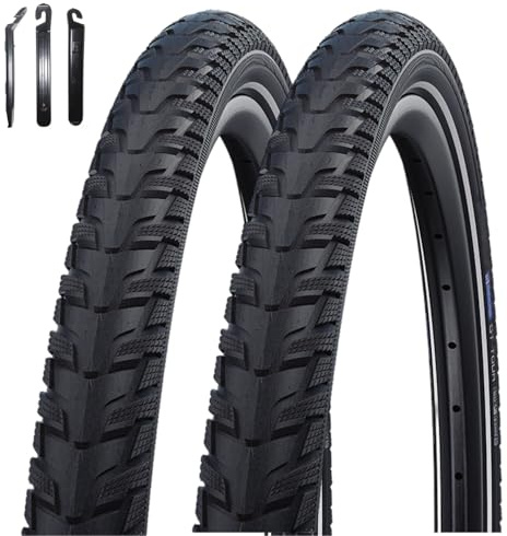 maxxi4you 2 x Schwalbe Energizer Plus Tour Performance GreenGuard Schwarz/Reflex 55-622 (28,0 x 2,15) inkl. maxxi4you Reifenheber