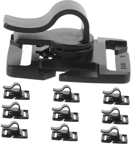 POPETPOP Water Tube Clip Set 10pcs Rotating Hook Clamps for Camping Hiking Diving Hose Pipe Holder