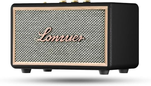 Altoparlante Bluetooth, portabile vintage legno cassa bluetooth 10000mAh batteria 80W subwoofer pesante subwoofer TWS Bluetooth all'aperto festa altoparlante domestico (nero)