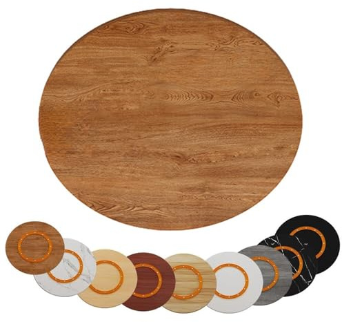 QTWLG Extra Grande Bandeja Giratoria De Madera 100cm Lazy Susan Plato Giratorio Redonda 60 80 90cm Bandeja De Servicio Giratoria Manual - 6 Estilos, 12 Tallas(Gold Oak,100cm/40in)