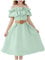 KODMNSW Kleid Mädchen Teenager A Line Kleider Festlichekleider Partykleid Trägerloseskleid Sommerkleider Kinderkleider Chiffonkleid Freizeitkleid 6-13 Jahre Warehouse Deal Grün 8-9 Jahre