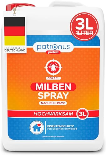 Milbenspray für Matratzen und Polster [3 Liter] für Hausstaub-Allergiker | Milben-Spray mit Sofort- & Langzeitschutz als Abwehr-Mittel gegen Hausstaubmilben - effektiv & laborgeprüft