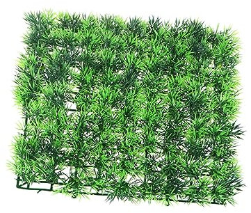 BESPORTBLE Artificial Grass Mat for Aquarium Fish Tank Square Fake Grass Lawn Tiles Vivid Underwater Plant Decor Sturdy and Easy to Use Suitable for Turtle Tank and Room Decoration